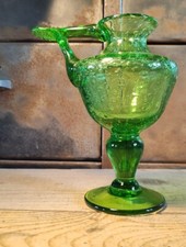 Lampe À Huile en verre soufflé bullé Biot H 15,5 Cm