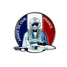 Pin's Armée de l'air France  Avion et Pilote - en Acier - Véhicules - Fantaisie
