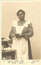 FANCY POSTCARD WOMAN MAMA SERVANT BLACK 4. ONE DOZEN EGGSS