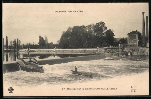 Cpa châtellerault barrage - cpa, châtellerault,