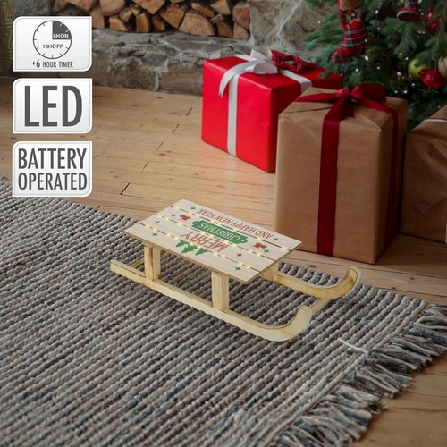 Luge décorative led bois - décorative,