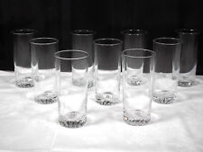 Series of 9 Large Long Drink Cocktail or Orangeade Checkered Bottom Glasses
