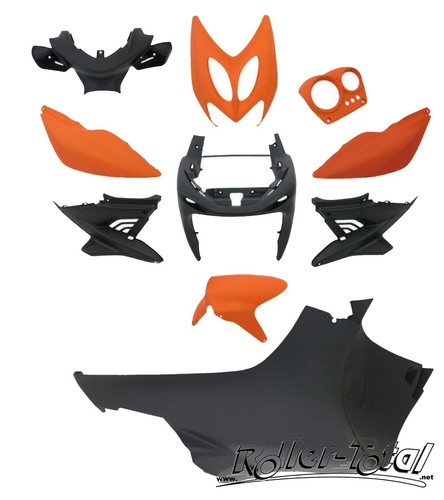 Kit carénage noir - orange, mat