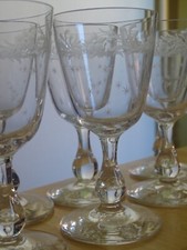 7 ANTIQUE RED OR WHITE WINE GLASSES CRYSTAL QUALITY NAPOLEON III style stars