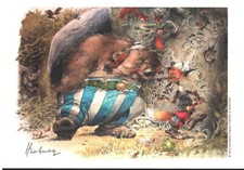 EX-LIBRIS HOMMAGE A ASTERIX ET OBELIX NUMEROTE ET SIGNE PAR RENE HAUSMAN NEUF