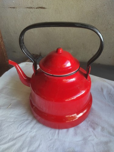 Bouilloire émaillé rouge - émaillé,
