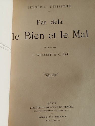 Frédéric nietzsche par delà - frédéric,