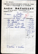 CHATEAUROUX (36) COMPTOIR de BOULANGERIE & PATISSERIE "André BATAILLET" en 1966