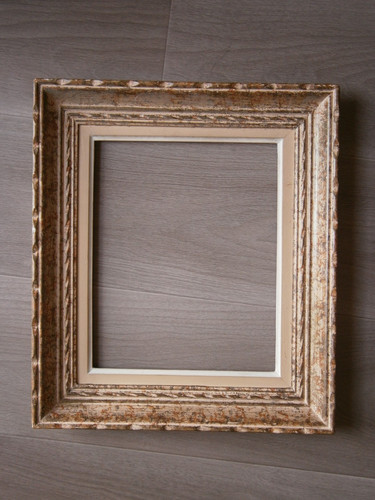 Cadre bois sculpté - bois, gris