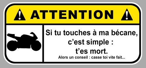 Danger moto pas toucher - ne,