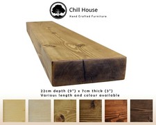 Étagère flottante rustique épaisse bois massif gros fait main avec supports 9x3