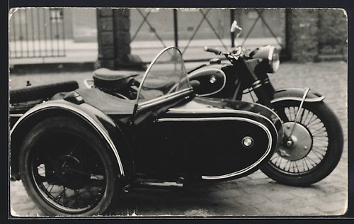 Carte postale photo - , moto