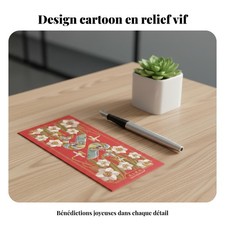 Pochette rouge gaufrée