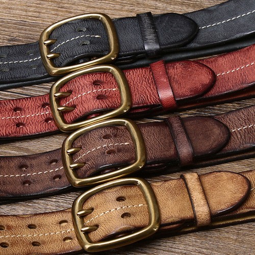 Hommes véritable double cuir - double,