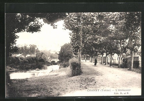 Cpa charny abreuvoir 1926 - cpa, charny,