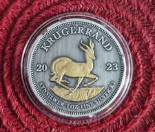 2023 1 oz Krugerrand Antique finish fine silver 999 South Africa Krugerrand coin