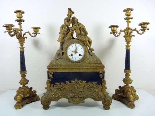 Bronze carved gilded marble - bronze,
