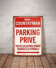 Plaque métal vintage Mini Countryman parking privé Enseigne Garage Déco Panneau