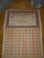 Bearer share of Compagnie Générale d'Électro-Métallurgie