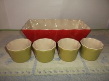 🥧 MOULE À CAKE AVEC 4 RAMEQUINS - EN GRÈS - NEUF EN BOÎTE