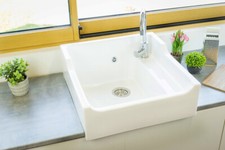 Evier Céramique Timbre D'office 1 Bac Vintage Blanc