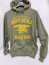 Sweat Vert Taille M Des Navy Seals Us États-Unis Never Quit Pull