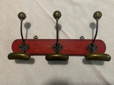 Porte Manteau Patère Bois Laiton 3 Crochets 