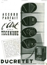 1936 Ducretet Antique Magazine Radio Ad 