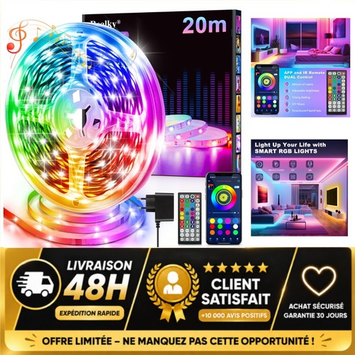 Ruban led 20m rgb bluetooth - led,