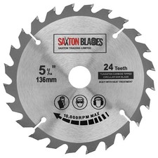 Saxton TCT Lame de scie circulaire à bois 136 mm x 20 mm anneau 16 mm x 24 de...