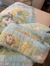 Vintage Baby Looney Tunes Nursery Crib Decor Bugs Bunny Tweety Tasmanian Devil