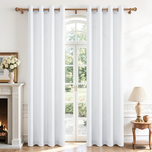 Rideaux voilage blanc effet - rideaux,