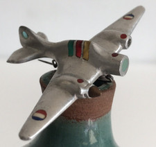 Rare broche avion 14 WW2 France drapeau insigne art Populaire Militaria