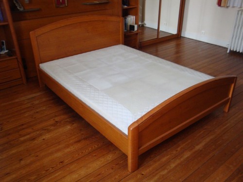 Lit 140x190 merisier marque - lit,