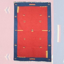 Tapis Kilim rouge vintage - 3