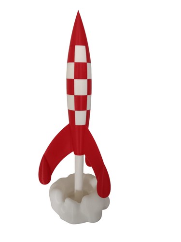 Fusee artisanale style tintin - style,