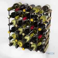 Cranville Vin Rack Rangement 30 Bouteille Noyer Teinture Bois et Métal Assemblé