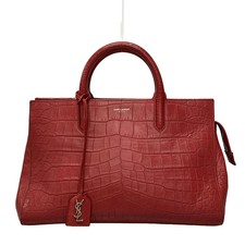 Auth SAINT LAURENT PARIS Cabas Rive Gauche 400413 Red Leather - Handbag