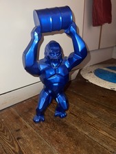 Blue Orlinki Style Barrel Gorilla Figure 38cm H