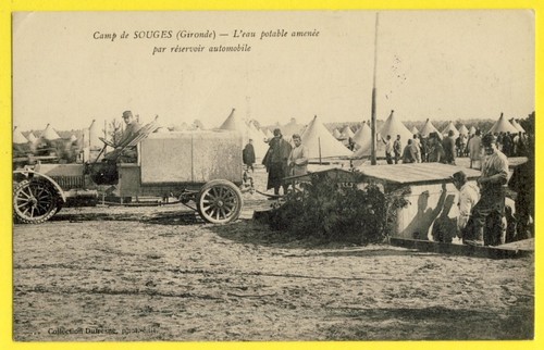 Cpa camp militaire - cpa, souges