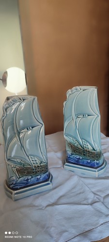 Paire vases faience - de,