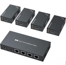 PWAYTEK HDMI Extender Splitter 1x4 1080P@60Hz Over Cat 5E/6/7 
