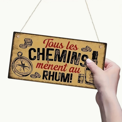 Plaque bois corde humour - et,