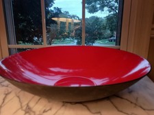 "Vintage Krenit" 14 " Decorative Bowl Denmark MCM Mid-Century Modern Red Black
