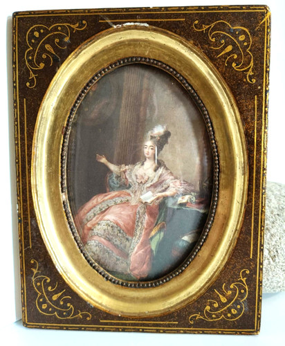 Ancien tableau portrait femme - tableau,