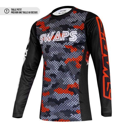 Maillot cross camo - rouge, kid