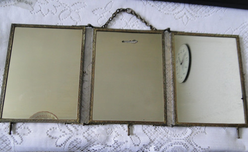 Miroir ancien triptyque glace