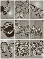 Pampilles , Bobèche Rosace Coupelles Pour Lustre Ancien environ 80 pièces