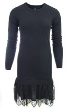 LE TEMPS DES CERISES ROBE pull noire moulante KANDYLA BLACK dentelle taille XS