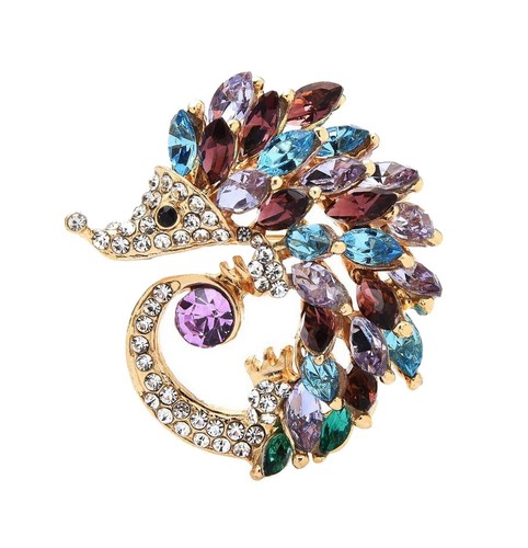Broche bijou hérisson acier
